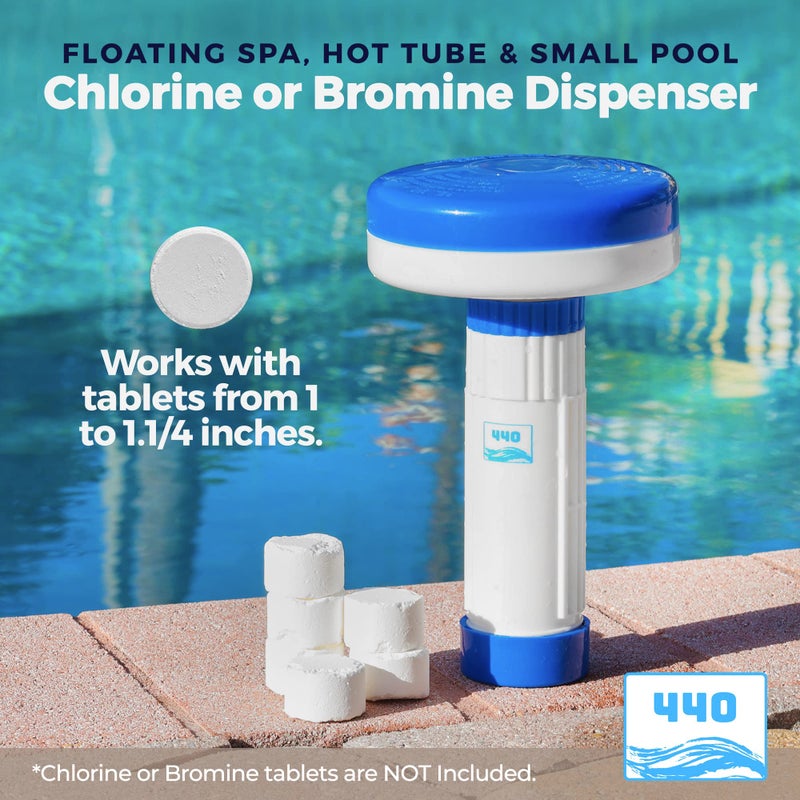 440 Mini Premium Floater Dispenser for Spa, Hot Tub and Small Pools for 1 Inch Chlorine or Bromine Tablets. (Tablets NOT Included) Adjustable Release, from 0 to 13 Flow Control - Image 2